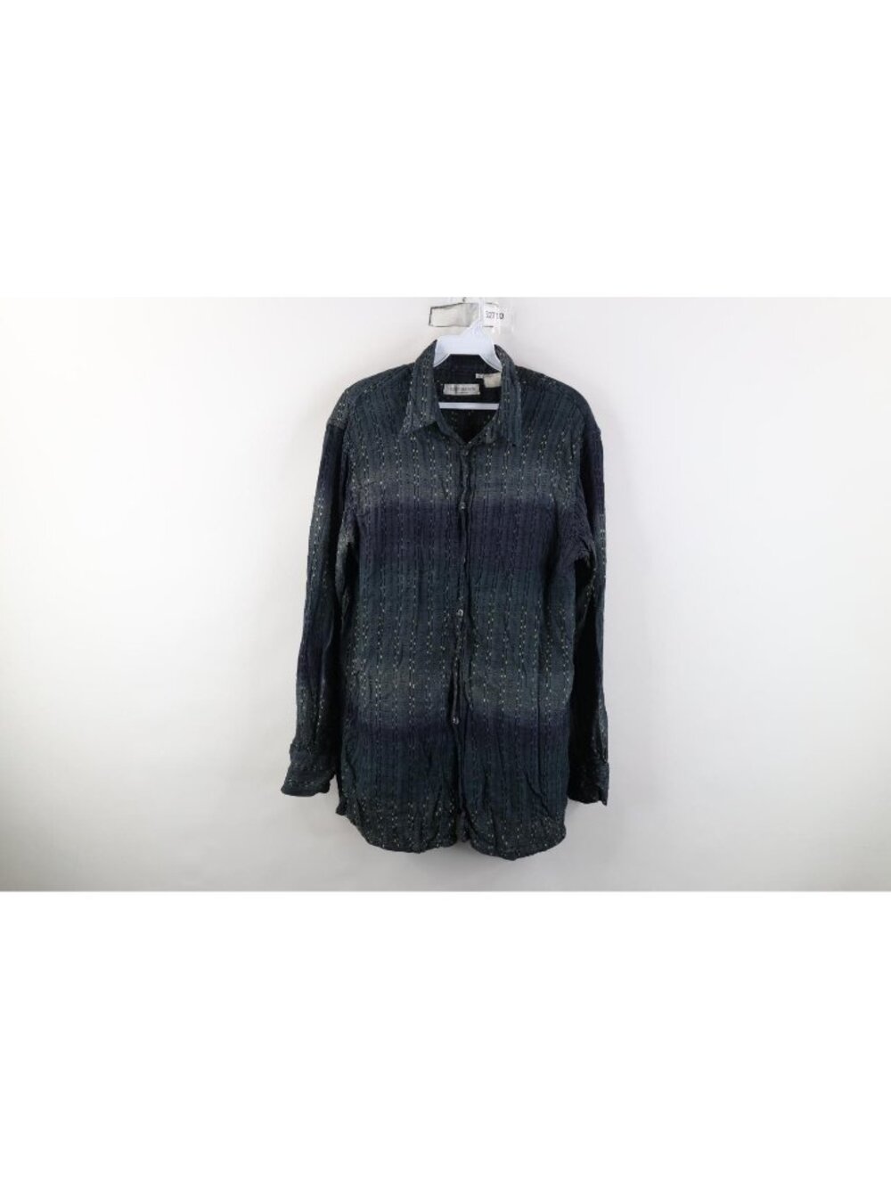 Vintage 90s Streetwear Mens Medium Textured Silk Rayon Gabardine Button Shirt